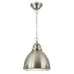 SATIN SILVER DOME PENDANT WITH FROSTED GLASS DIFFUSER