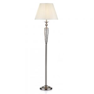 SIAM FLOOR LAMP COMPLETE WITH SHADE SATIN CHROME