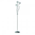 BELLIS II CHROME 3 LIGHT FLOOR LAMP WITH CLEAR GLASS METAL SHADES