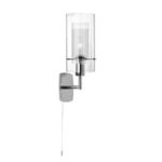 DUO 1 CHROME WALL LIGHT WITH DOUBLE GLASS CYLINDER SHADE