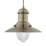 FISHERMAN RUSTIC BROWN LIGHT WITH CLEAR GLASS SHADE