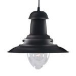 FISHERMAN SATIN SILVER LIGHT WITH CLEAR GLASS SHADE
