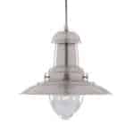FISHERMAN SATIN SILVER LIGHT WITH CLEAR GLASS SHADE