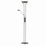 MOTHER AND CHILD SATIN SILVER  FLOOR LAMP WITH DOUBLE DIMMER