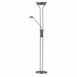 MOTHER AND CHILD SATIN SILVER  FLOOR LAMP WITH DOUBLE DIMMER