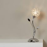 BELLIS II CHROME TABLE LAMP WITH CLEAR GLASS METAL SHADE