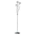 BELLIS II CHROME 3 LIGHT FLOOR LAMP WITH CLEAR GLASS METAL SHADES