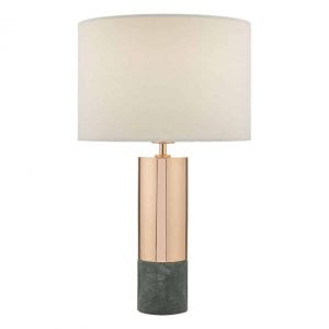DIGBY COPPER TABLE LAMP & GREEN WITH SHADE