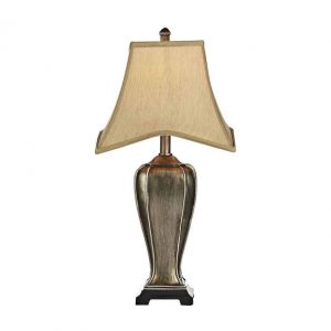 EMLYN TABLE LAMP SILVER/GOLD COMPLETE WITH SHADE