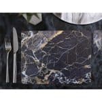 CREATIVE TOPS NAVY MARBLE PACK OF 6 PREMIUM PLACEMATS & 6 COASTERS