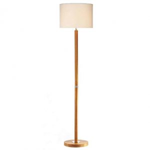 Avenue Floor Lamp Light Wood Polished Chrome With Shade