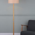 Avenue Floor Lamp Light Wood Polished Chrome With Shade