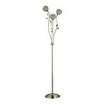 BELLIS II ANTIQUE BRASS 3 LIGHT FLOOR LAMP WITH CLEAR GLASS METAL SHADES