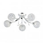 BELLIS II CHROME 5 LIGHT FITTING WITH CLEAR GLASS METAL SHADES