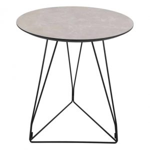 FIKSDALE ROUND TABLE LIGHT GREY MARBLE