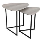 MIBELLO NEST OF 2 SIDE TABLES SILVERED OAK
