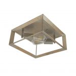 HEATON 2LT CEILING LIGHT BRUSHED SILVER GOLD FINISH