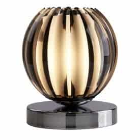 CHROME TOUCH TABLE LAMP WITH SMOKEY ACRYLIC & FROSTED GLASS