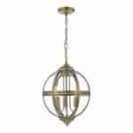 Vanessa 3 Light Pendant Antique Brass And Clear Glass
