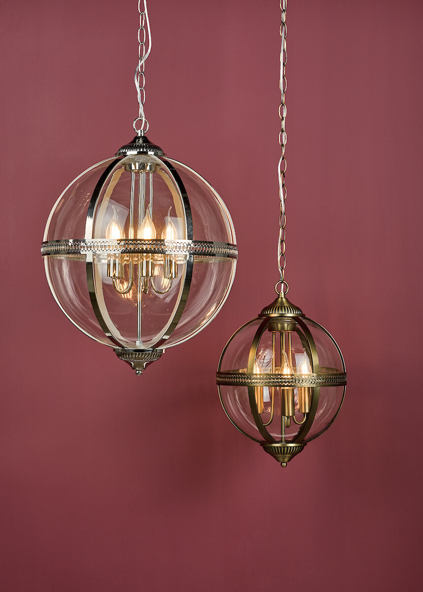 Vanessa 3 Light Pendant Antique Brass And Clear Glass - Image 2
