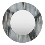 Mehera Round Mirror Grey Marble Print