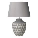 Mulan Table Lamp Ceramic, Grey Base & Grey Shade