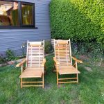 Bamboo Deck Chairs/Table Set