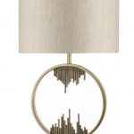 Manhattan Antique Brass and Crystal Table Lamp c/w Shade