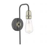 Kiefer 1lt Wall Light Black/Antique Brass with LED bulb