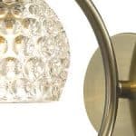 Nakita Wall Light Antique Brass With Dimpled Glass