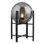 Amsterdam Table Lamp – Black Metal & Smoked Glass