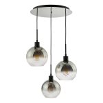 Lycia 3 Light Cluster Pendant Matt Black Smoked Ombre Glass