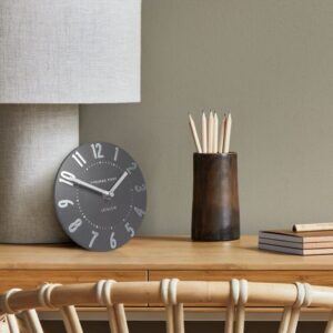 6″ Mulberry Mantel Clock Graphite Silver