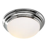 Barclay Large Bathroom Flush Polished Chrome Opal Glass IP44