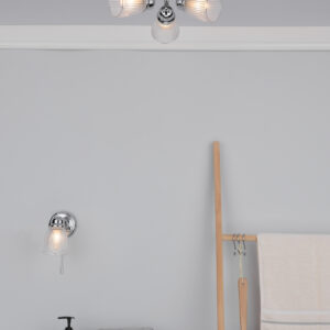 Cedric Bathroom Single Wall Spotlight Polished Chrome Glass IP44