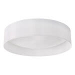 Nysa 3 Light Flush White Faux Silk 60cm Shade