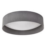 Nysa 3 Light Flush Grey Faux Silk 60cm Shade