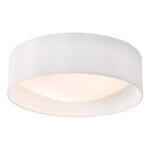 Nysa 2 Light Flush White Faux Silk 40cm Shade