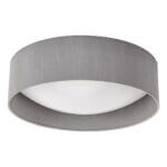 Nysa 2 Light Flush with Grey Faux Silk 40cm Shade