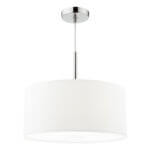 Ronda 3 Light Pendant White Faux Silk Shade 40cm