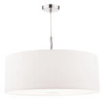 Ronda 3 Light Pendant White Faux Silk Shade 60cm