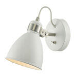 Frederick Single Wall Spotlight White Satin Chrome