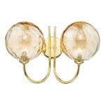 Jared Double Wall Light Polished Gold Champagne Dimpled Glass