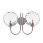 Jared 2 Light Wall Light Satin Nickel & Dimpled Clear Glass