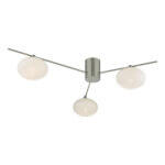 Jasper 3 Light Semi Flush Satin Nickel Opal Glass