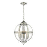 Vanessa 3 Light Pendant Polished Nickel & Glass