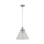 Pyramid Pendant Light- Chrome Metal & Glass