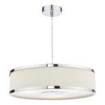 Alvaro 3 Light Single Pendant Ivory Polished Chrome