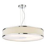 Alvaro 6 Light Single Pendant Polished Chrome Ivory