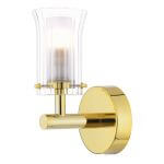 Elba Bathroom Wall Light Polished Gold Glass IP44